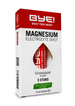 BYE! Magnesium Electrolyte Shot- suplement diety w płynie- 75ml (3 x 25ml)