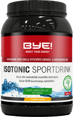 BYE! Isotonic Sportdrink 1000g (1kg) cytryna + BYE! Bidon Gratis