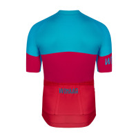Koszulka kolarska Winaar niebiesko-różowo-bordowa